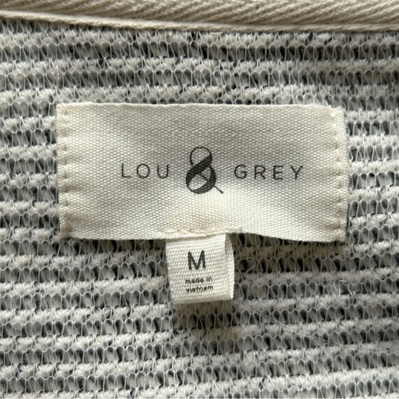 LOU & GREY NWT Tweedy Sweatshirt Sweater Black White Soft Knit Medium - Picture 7 of 11